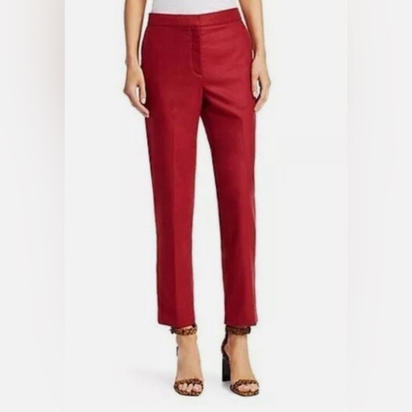 rag & bone Pants - Rag & Bone Cherry Red Poppy Straight Leg Cropped Wool Pants size 0